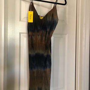 Tye Dye fun summer mini dress by Daisy. New. Tags attached. Size Med.